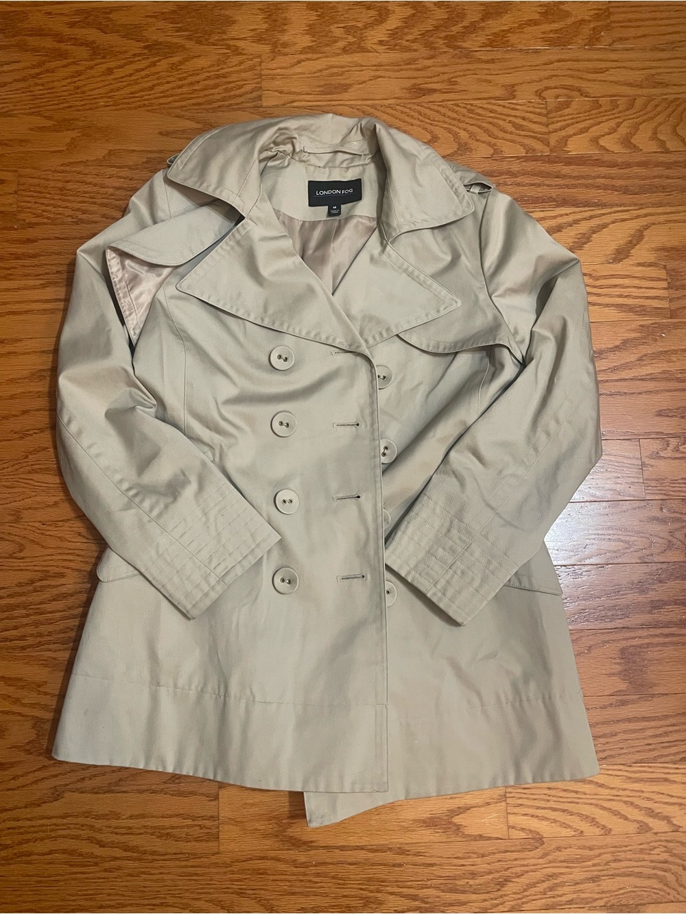 London Fog Tan Double-Breasted Trench Coat